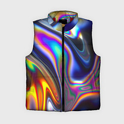 Женский жилет Жидкая голографическая бензиновая абстракция