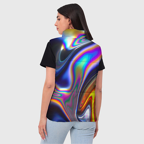 Женский жилет Жидкая голографическая бензиновая абстракция / 3D-Красный – фото 4