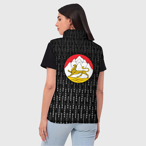 Женский жилет Осетия Алания герб на спине / 3D-Красный – фото 4