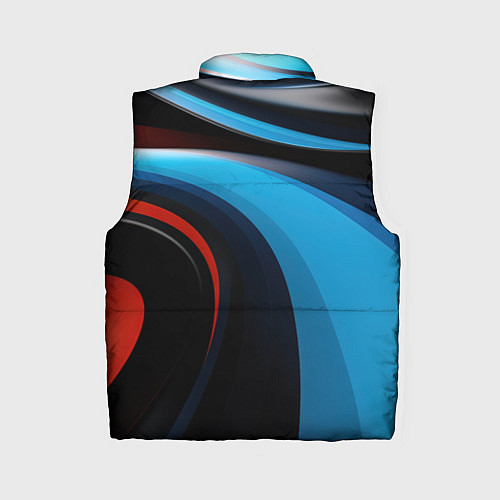 Женский жилет Черные и синии волны спортивный стиль / 3D-Красный – фото 2