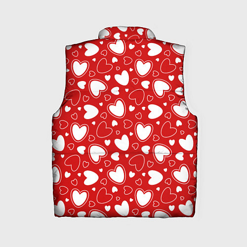 Женский жилет Белые сердечки на красном фоне / 3D-Красный – фото 2