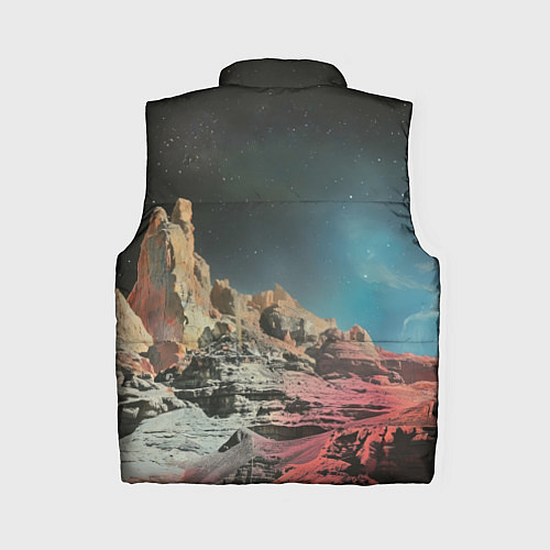 Женский жилет Ретро космический пейзаж / 3D-Черный – фото 2