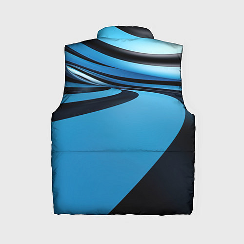 Женский жилет Черная и синяя абстракция в виде волн / 3D-Красный – фото 2
