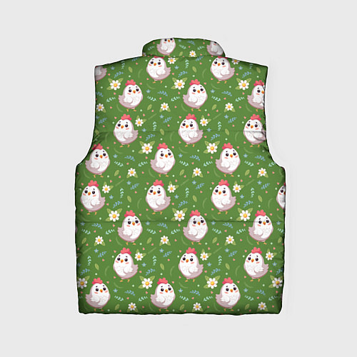 Женский жилет Курица и цветы паттерн / 3D-Черный – фото 2