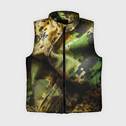 Женский жилет Реалистичный камуфляж на ткани, цвет: 3D-светло-серый