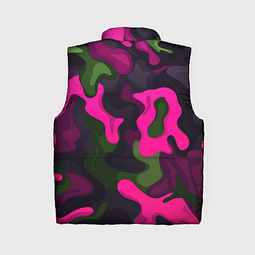 Женский жилет Яркий неоновый камуфляж фиолетовый и зеленый / 3D-Черный – фото 2