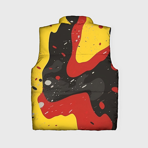 Женский жилет Красные желтые оранжевые пятна краски абстракция / 3D-Черный – фото 2