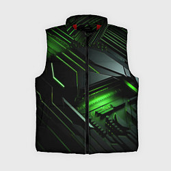 Женский жилет Металл и зеленый яркий неоновый свет, цвет: 3D-красный