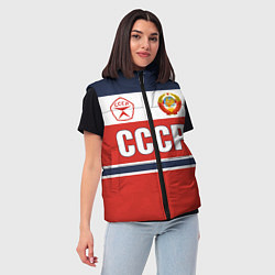 Женский жилет Союз Советских Социалистических Республик - СССР, цвет: 3D-красный — фото 2