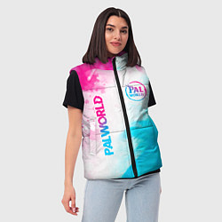 Женский жилет Palworld neon gradient style вертикально, цвет: 3D-черный — фото 2