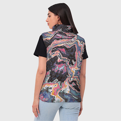 Женский жилет Мраморный узор разноцветный / 3D-Красный – фото 4