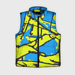Женский жилет Жёлто-голубая графика, цвет: 3D-черный