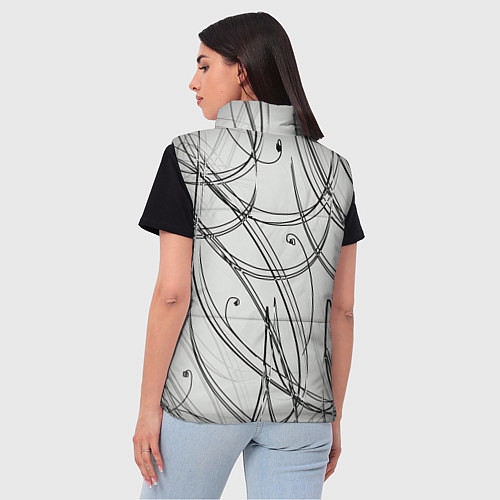 Женский жилет Монохромные завитки / 3D-Красный – фото 4