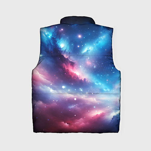 Женский жилет Розово-голубой космический пейзаж / 3D-Черный – фото 2