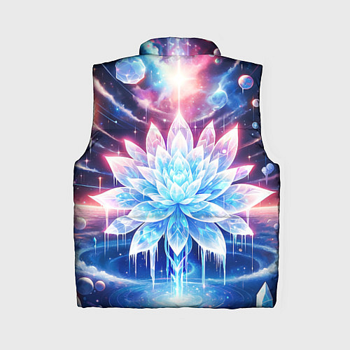 Женский жилет Космический цветок из льда - эзотерический лотос / 3D-Черный – фото 2