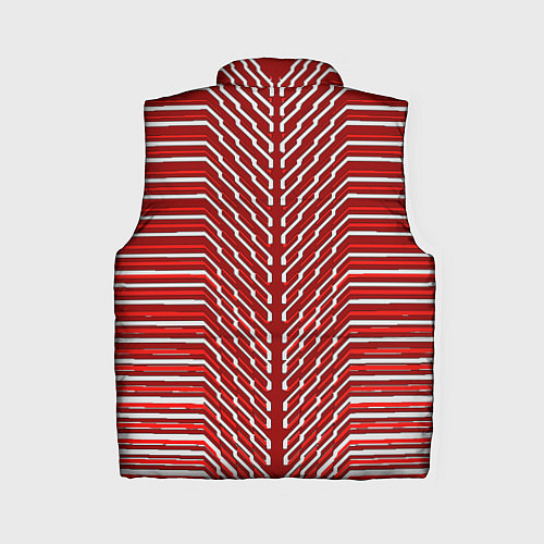 Женский жилет Белые линии на красном фоне / 3D-Светло-серый – фото 2