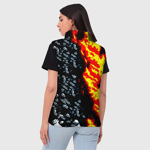 Женский жилет Текстура огня и воды / 3D-Красный – фото 4