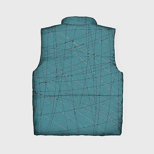 Женский жилет Абстракция порезы бирюзовый / 3D-Черный – фото 2