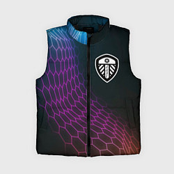 Женский жилет Leeds United футбольная сетка, цвет: 3D-черный