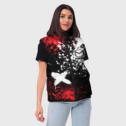 Женский жилет Мазда на фоне граффити и брызг красок, цвет: 3D-черный — фото 2