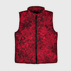Женский жилет Абстрактная текстура тёмно-красный, цвет: 3D-черный