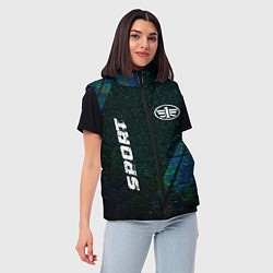 Женский жилет FAW sport glitch blue, цвет: 3D-черный — фото 2