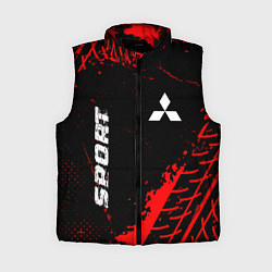 Женский жилет Mitsubishi red sport tires, цвет: 3D-черный