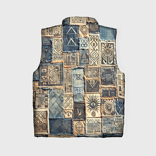 Женский жилет Татуировки племени майя пэчворк / 3D-Черный – фото 2
