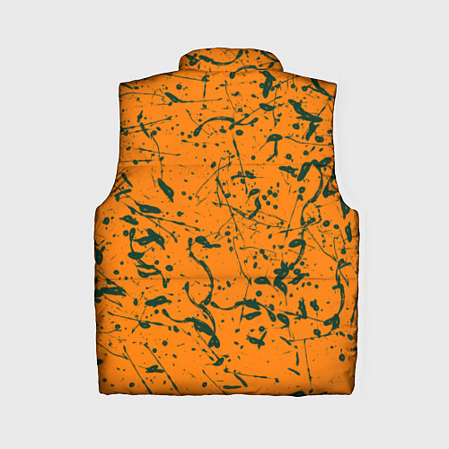Женский жилет Оранжевый с брызгами зеленой краски / 3D-Красный – фото 2
