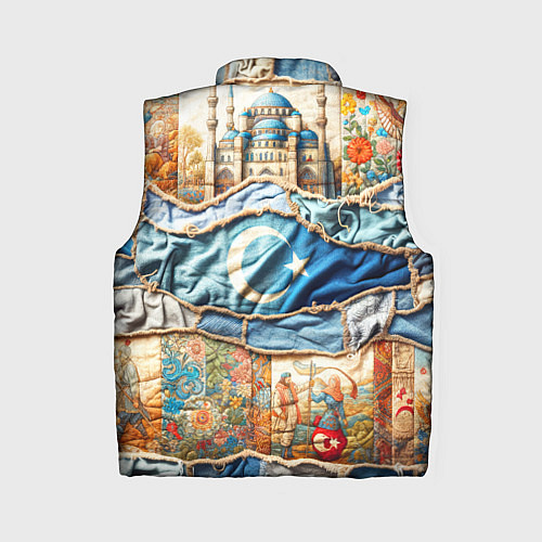 Женский жилет Джинсы в Турции - пэчворк / 3D-Черный – фото 2