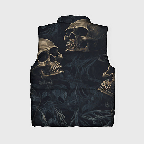 Женский жилет Черепа в листьях / 3D-Красный – фото 2