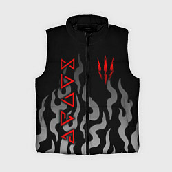 Женский жилет Ведьмак- языки пламени, цвет: 3D-черный
