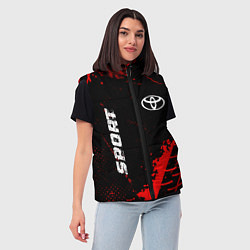 Женский жилет Toyota red sport tires, цвет: 3D-черный — фото 2
