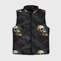 Женский жилет Черепа в кустах с шипами, цвет: 3D-черный