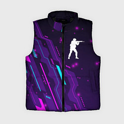 Женский жилет Counter Strike neon gaming, цвет: 3D-черный