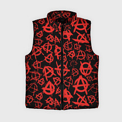 Женский жилет Узор анархия красный, цвет: 3D-красный