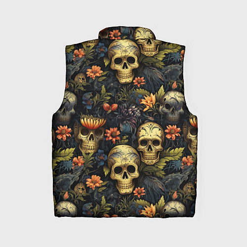 Женский жилет Осень и черепа / 3D-Черный – фото 2