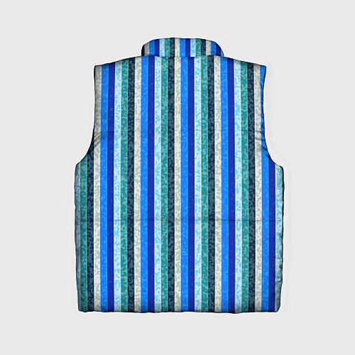 Женский жилет Сине-бирюзовый полосатый / 3D-Черный – фото 2