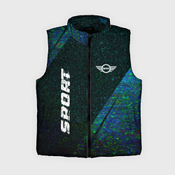Женский жилет Mini sport glitch blue, цвет: 3D-черный