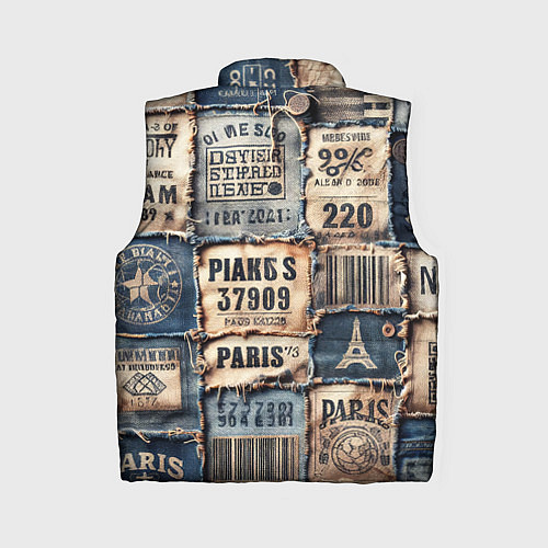 Женский жилет Пэчворк джинсы из Парижа / 3D-Светло-серый – фото 2