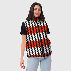 Женский жилет Вертикальные красно-белые полосы, цвет: 3D-красный — фото 2