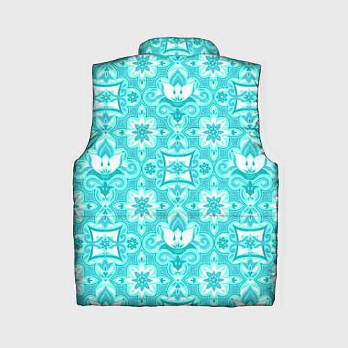 Женский жилет Бирюзовая цветочная геометрия / 3D-Черный – фото 2