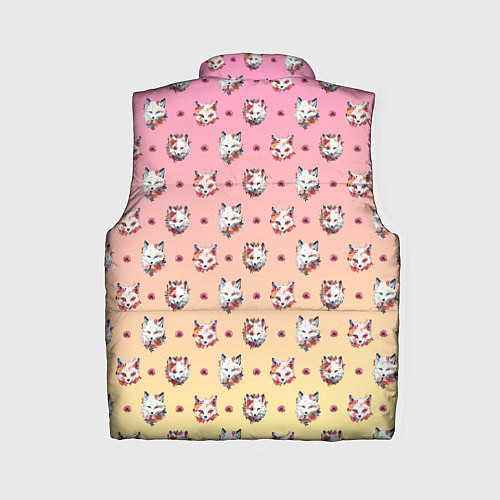Женский жилет Белые лисята / 3D-Черный – фото 2