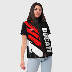 Женский жилет Ducati - красный технологический, цвет: 3D-черный — фото 2