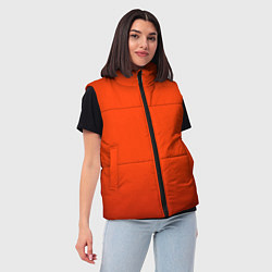 Женский жилет Пылкий красно-оранжевый градиент, цвет: 3D-черный — фото 2