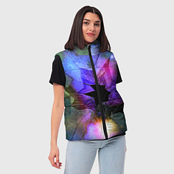 Женский жилет Расколотое стекло - космическая туманность, цвет: 3D-светло-серый — фото 2
