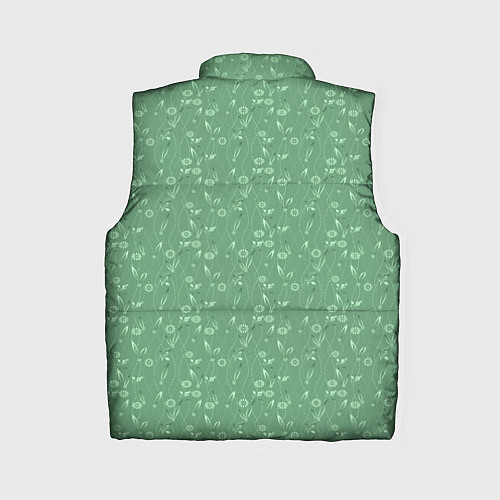 Женский жилет Яркий зеленый однотонный цветочный узор / 3D-Черный – фото 2