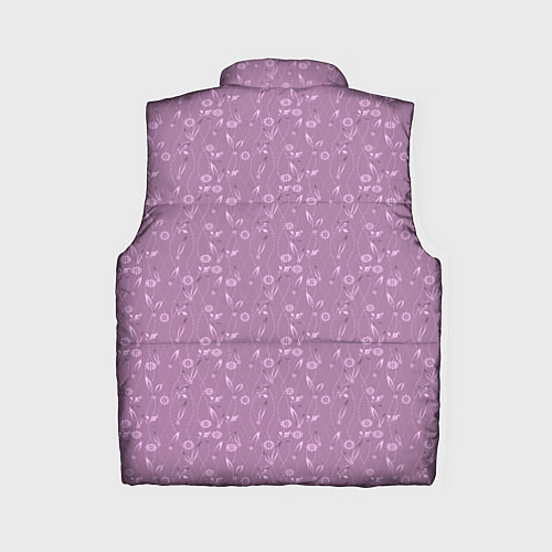 Женский жилет Розовый сиреневый цветочный однотонный узор / 3D-Черный – фото 2