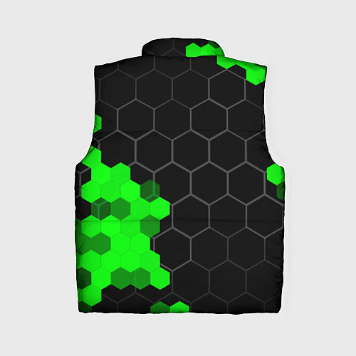Женский жилет Jaguar green sport hexagon / 3D-Черный – фото 2