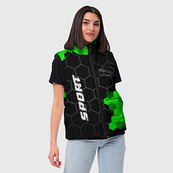 Женский жилет Jaguar green sport hexagon, цвет: 3D-черный — фото 2